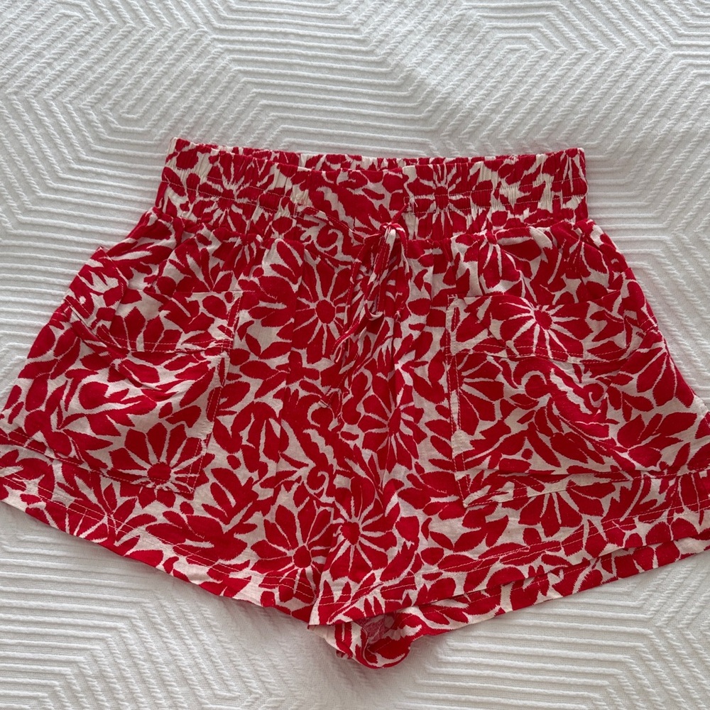 Floral Red Women's Shorts free people